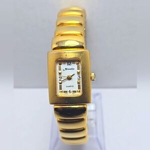 Womens Vintage Novelle Tank Watch Gold Tone Bracelet Art Deco Retro New Battery